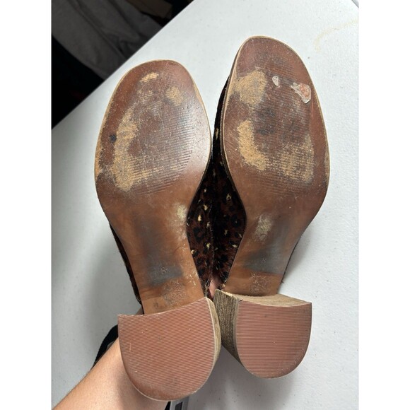 Madewell The Carey Block Clog Mule in Painted Leopard Calf Hair Squared Toe 8 - Picture 14 of 16